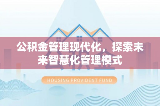 红古公积金管理现代化，探索未来智慧化管理模式